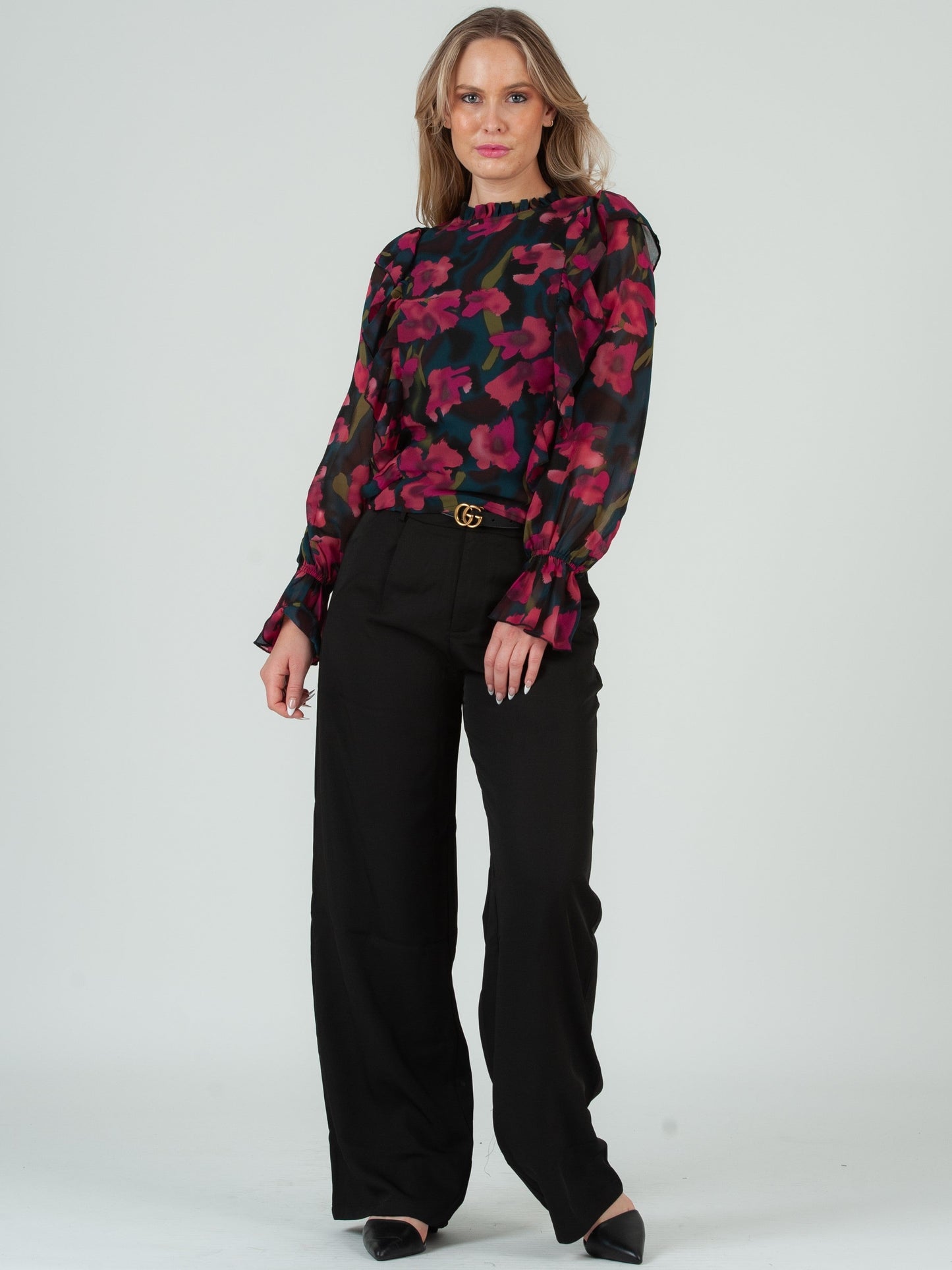 Women’s Cascade Ruffle Front Blouse