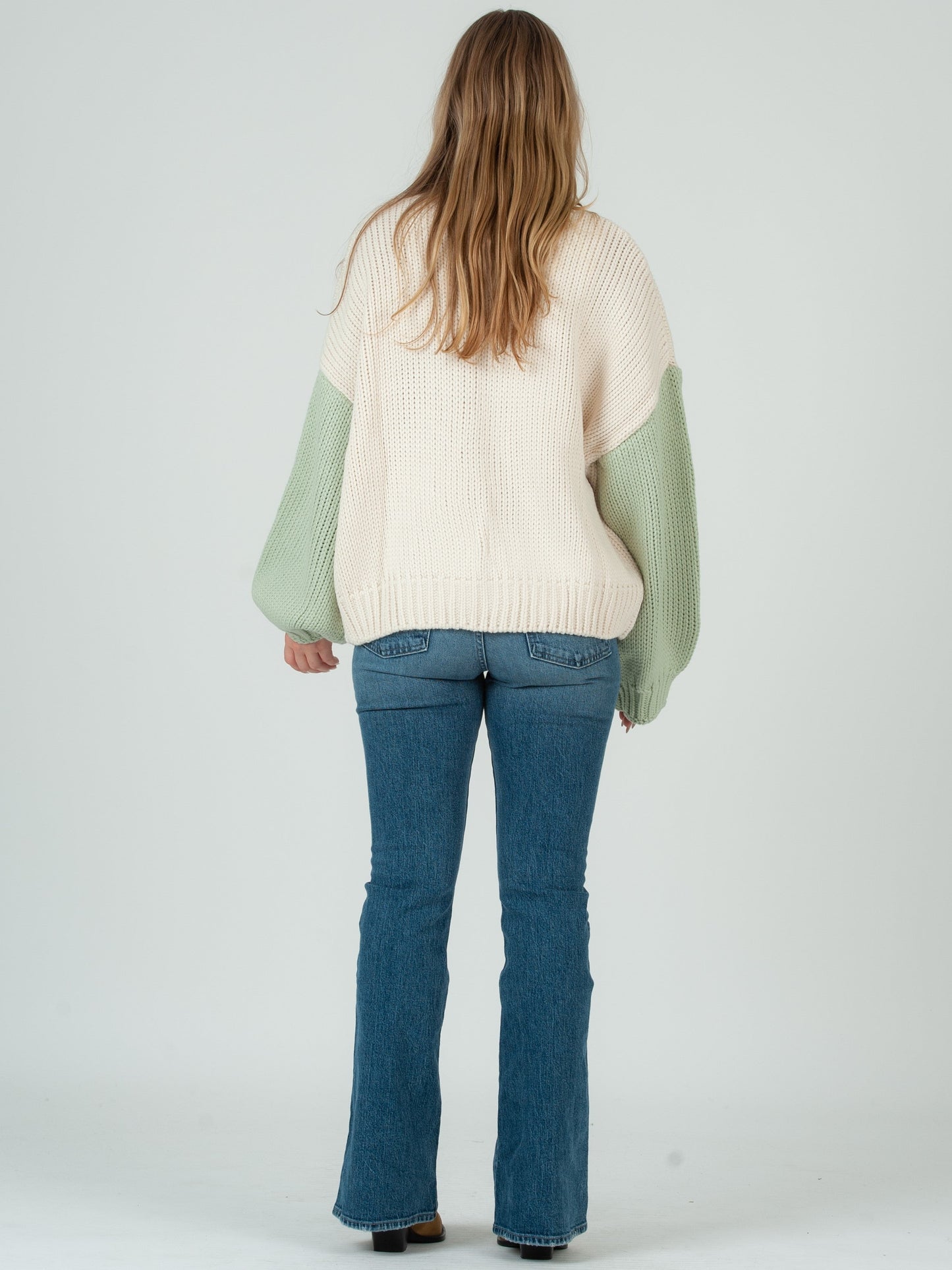 Women’s Hand Knitted Color Block Cardigan