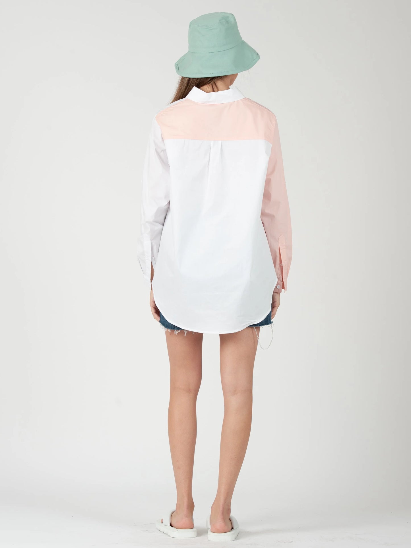 Women’s Color Block Button Down Shirt