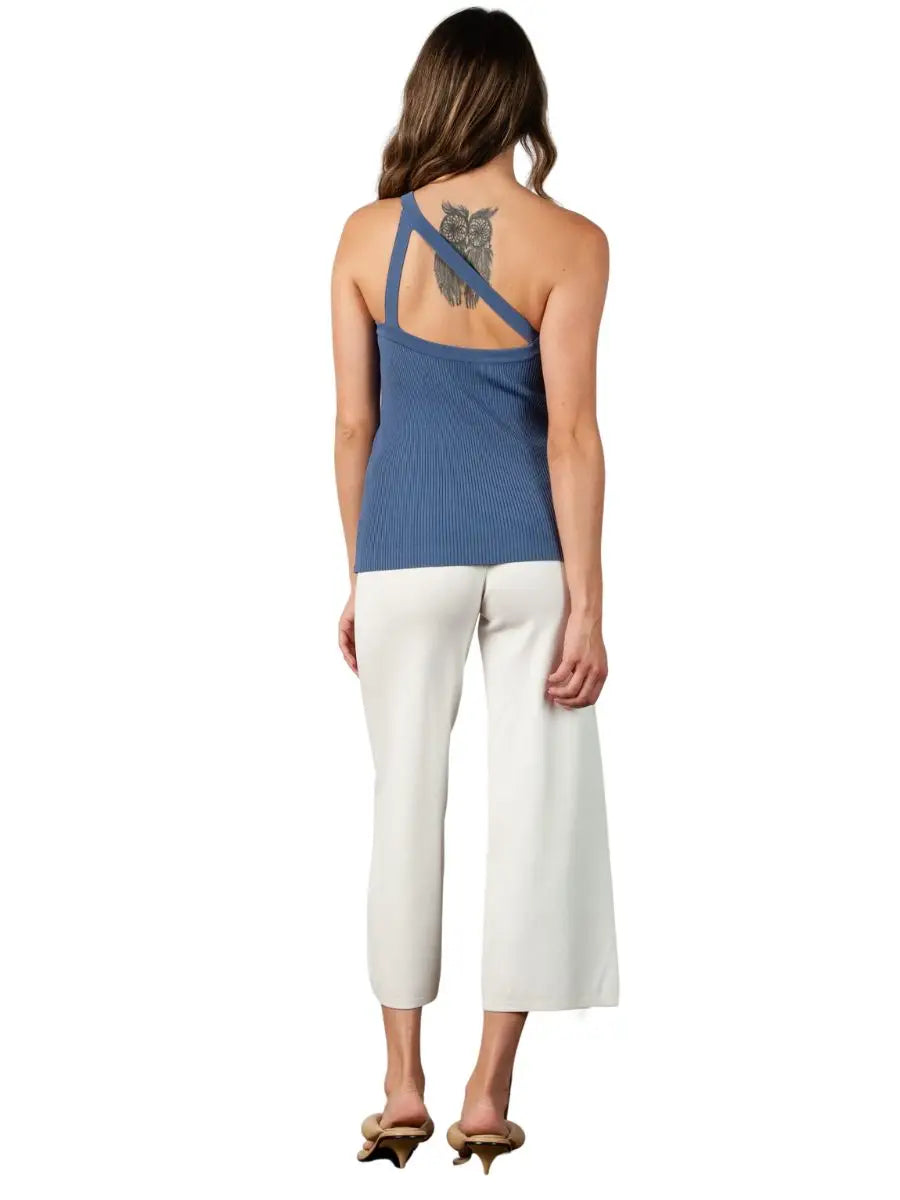 Women’s Asymmetrical One Shoulder Knit Tank Top