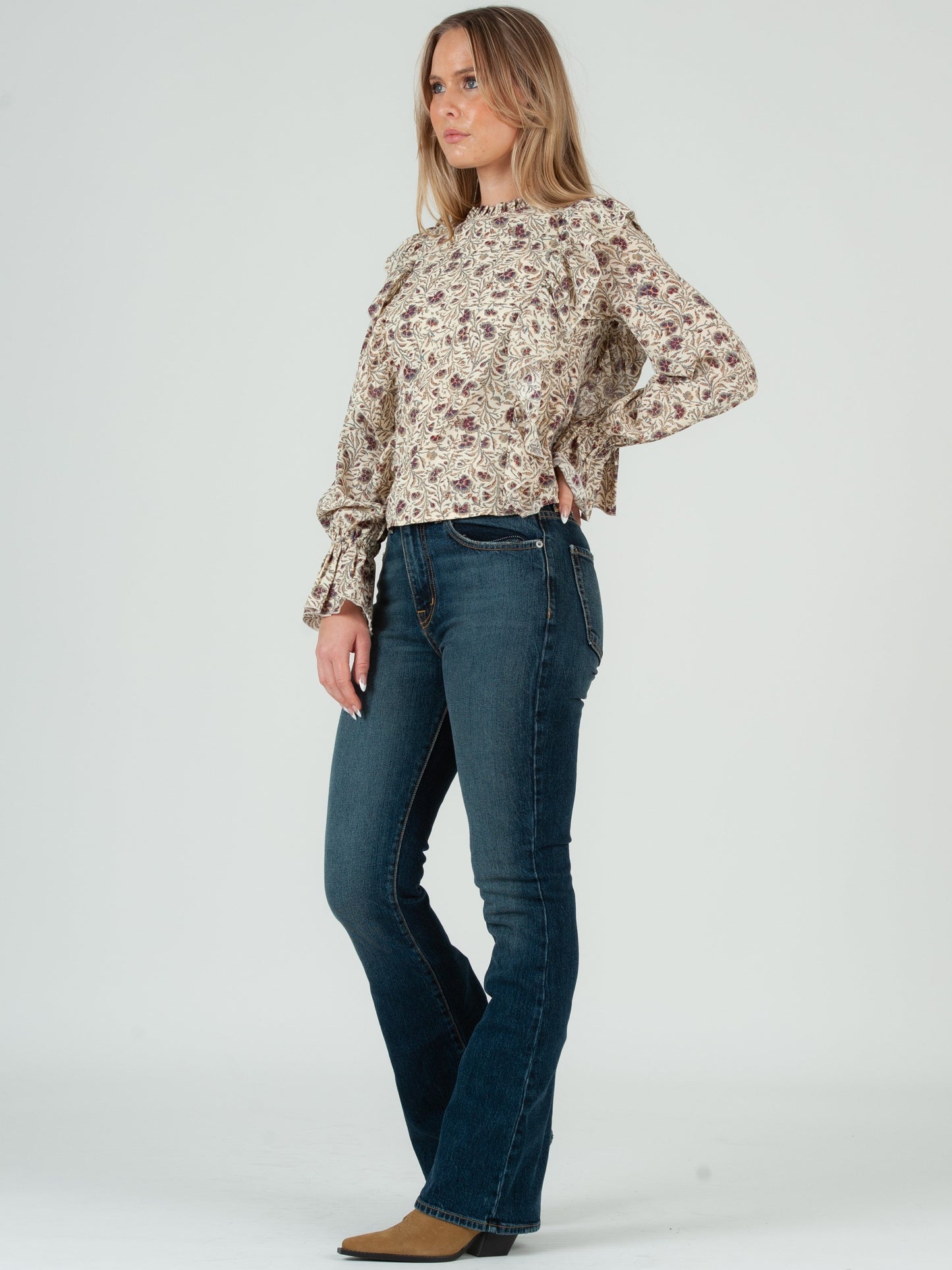 Women’s Cascade Ruffle Front Blouse