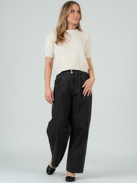 Women’s Boucle Short Sleeve Knit Sweater