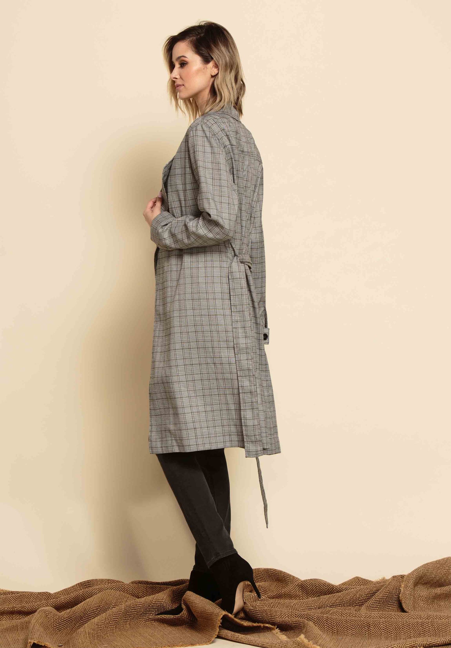Women’s Glen Plaid Trench Coat