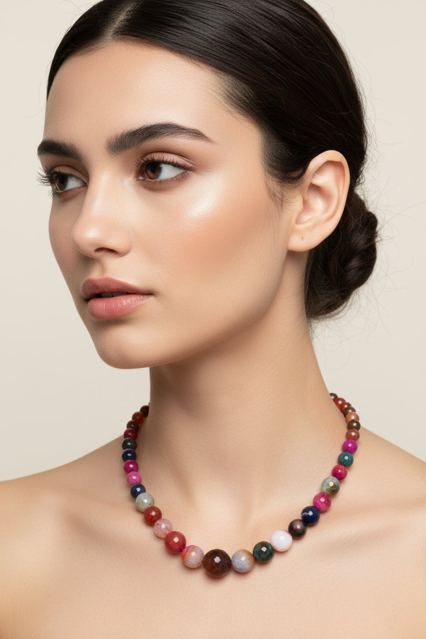 Women’s Multi Beaded Gem Necklace