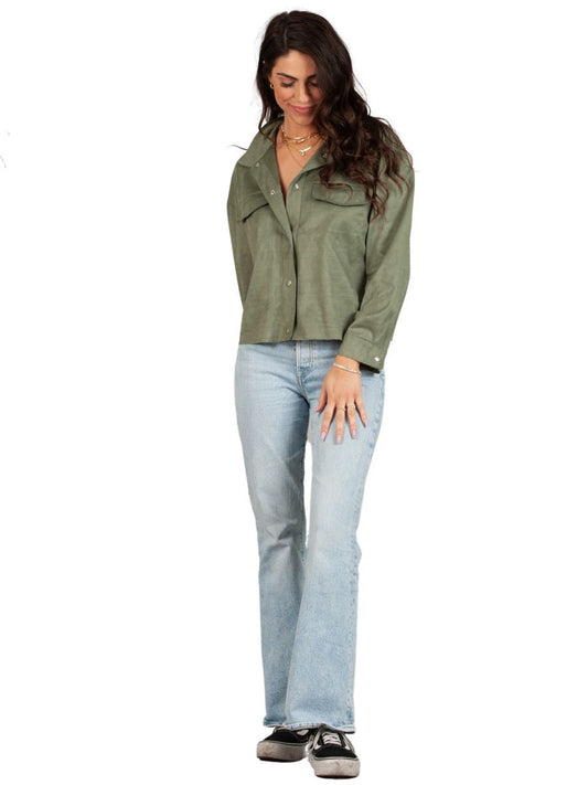 Women’s Vegan Suede Trucker Jacket