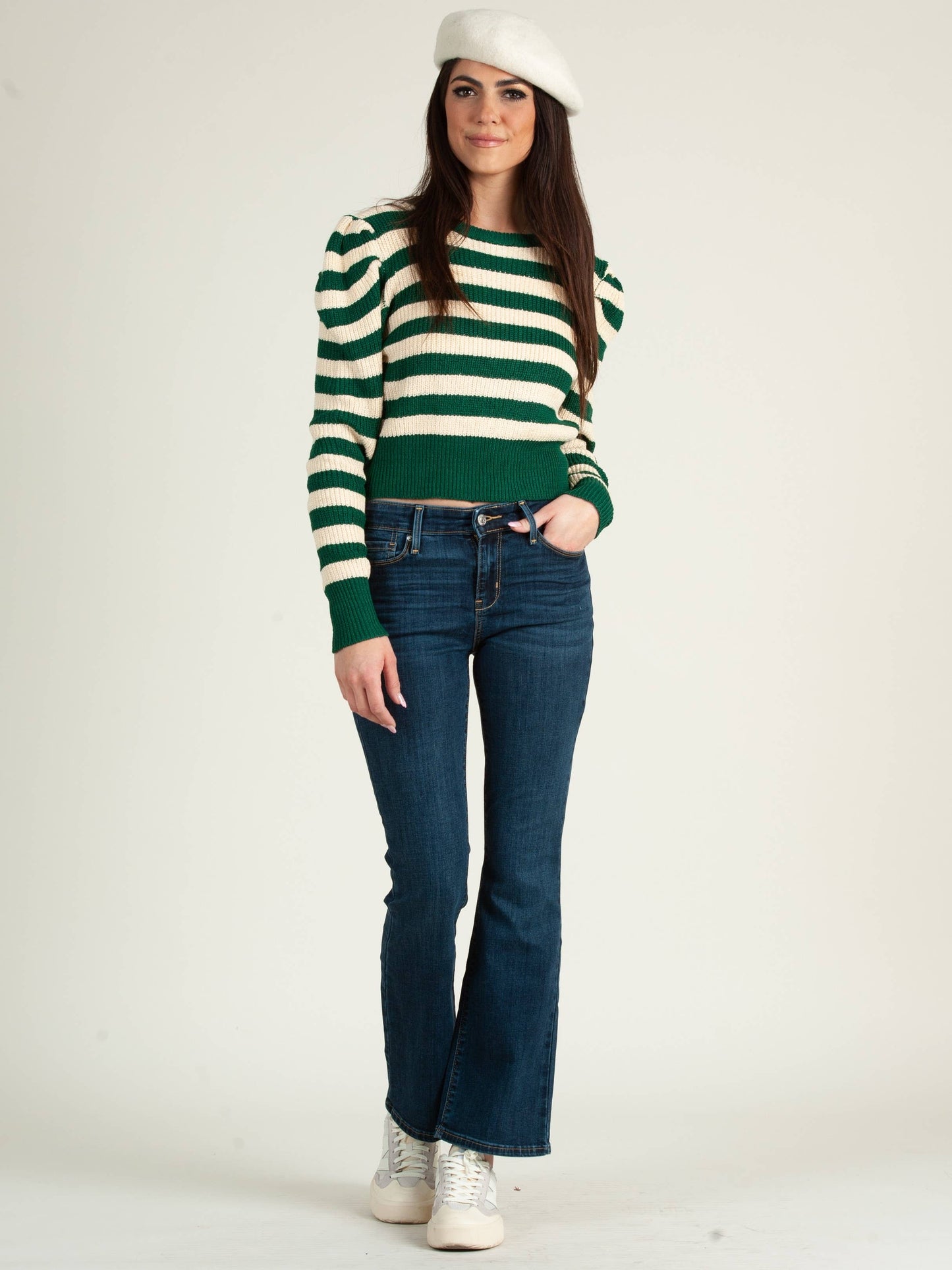 Women’s Striped Crew Neck Sweater