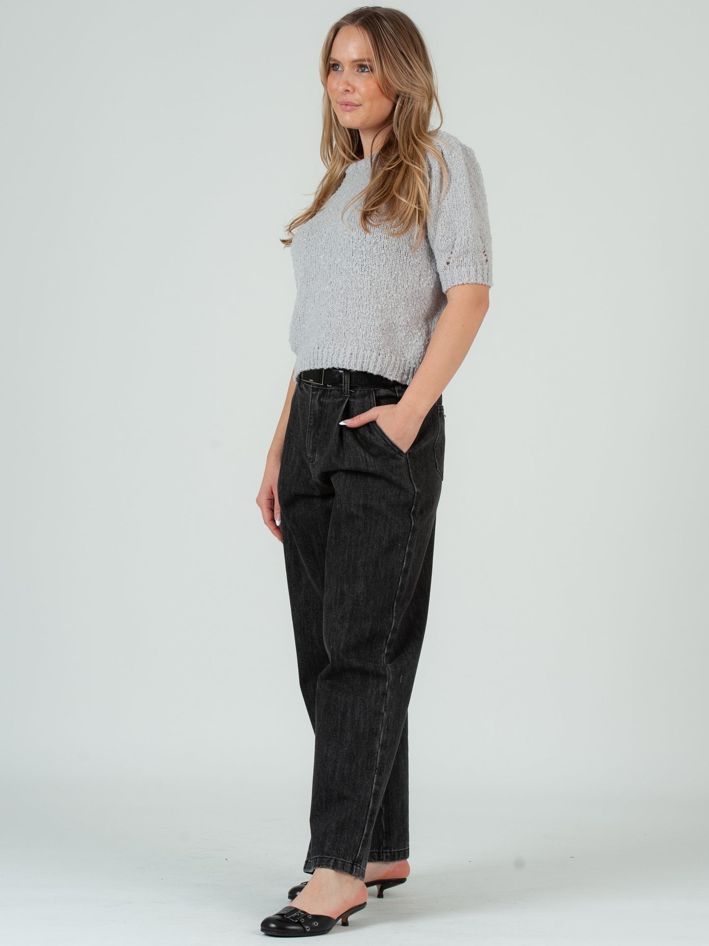 Women’s Boucle Short Sleeve Knit Sweater