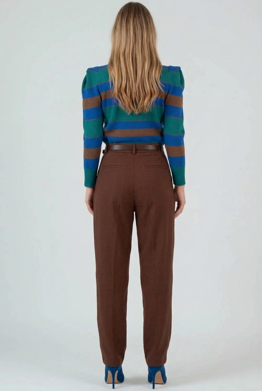 Fall Winter Holiday striped crew neck sweater