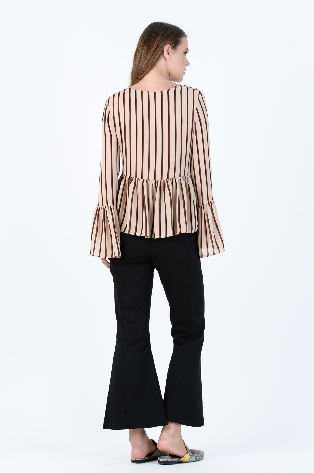 Women’s Striped V neck Blouse