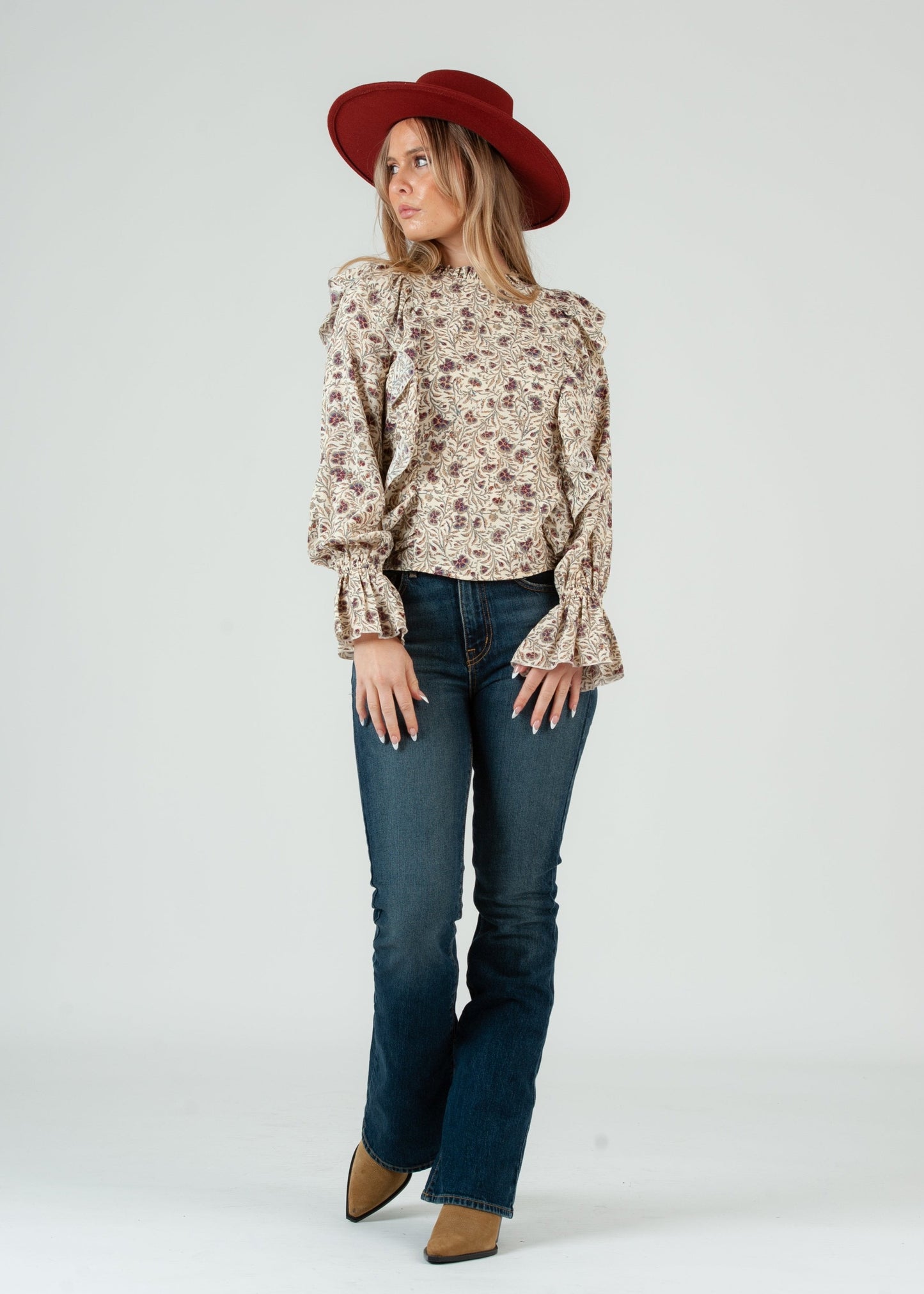 Women’s Cascade Ruffle Front Blouse