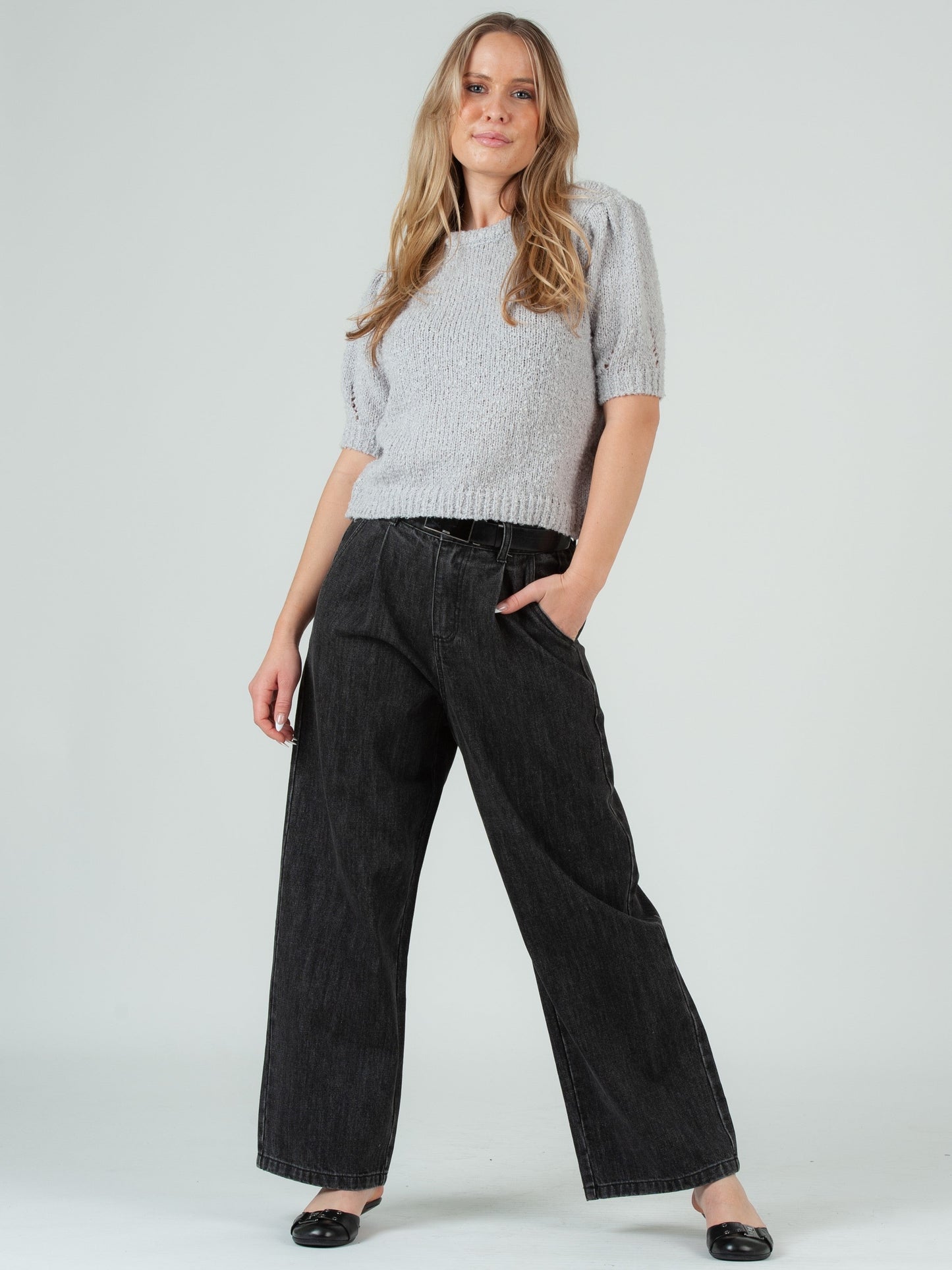 Women’s Boucle Short Sleeve Knit Sweater