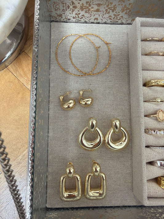 18k vermeil gold hoop earrings