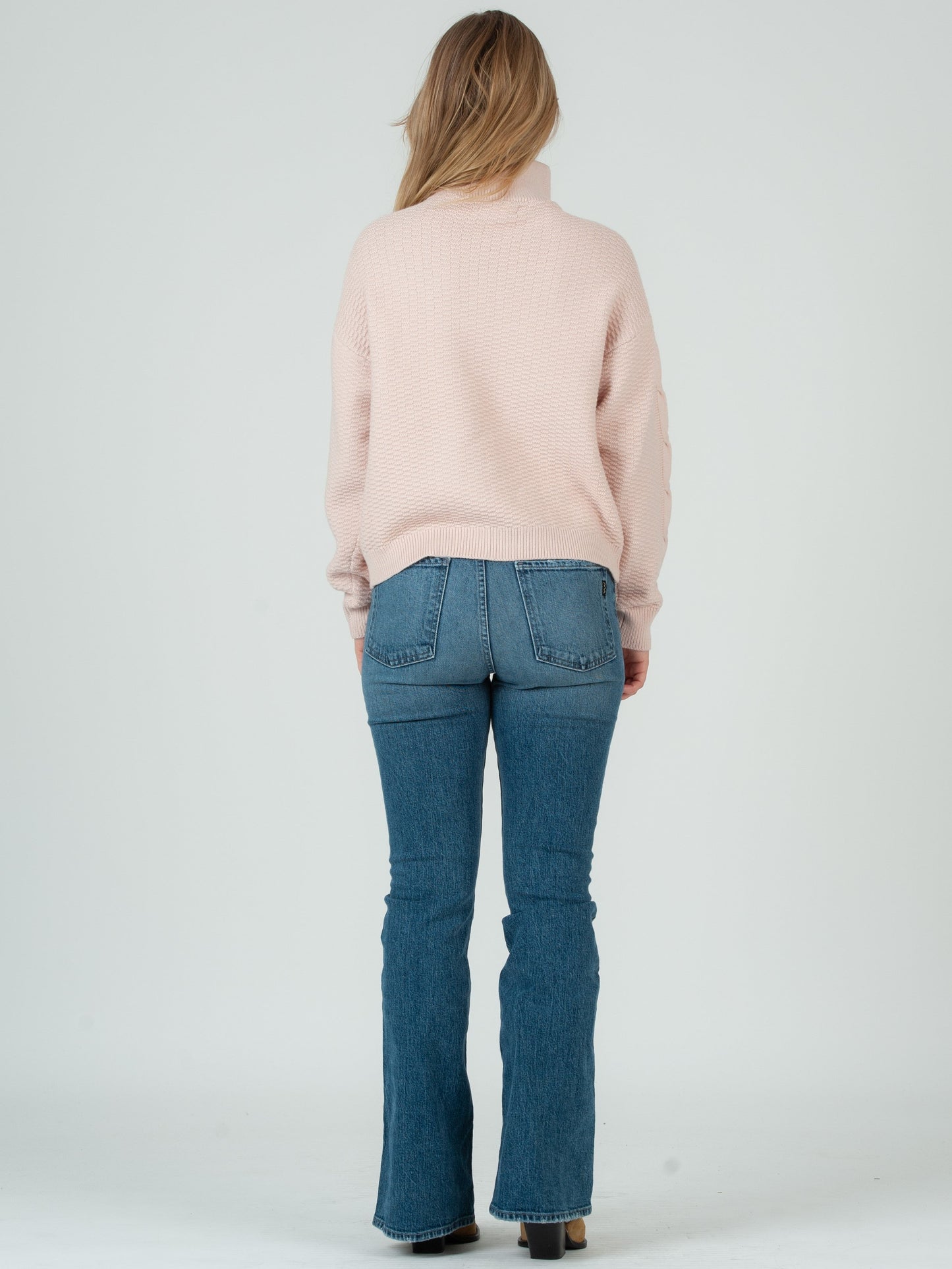 Women’s 3/4 Zip Up Cable Knit Sweater