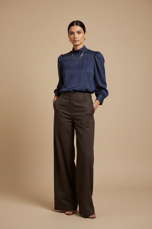 Women’s Mock Neck Tencel Blouse