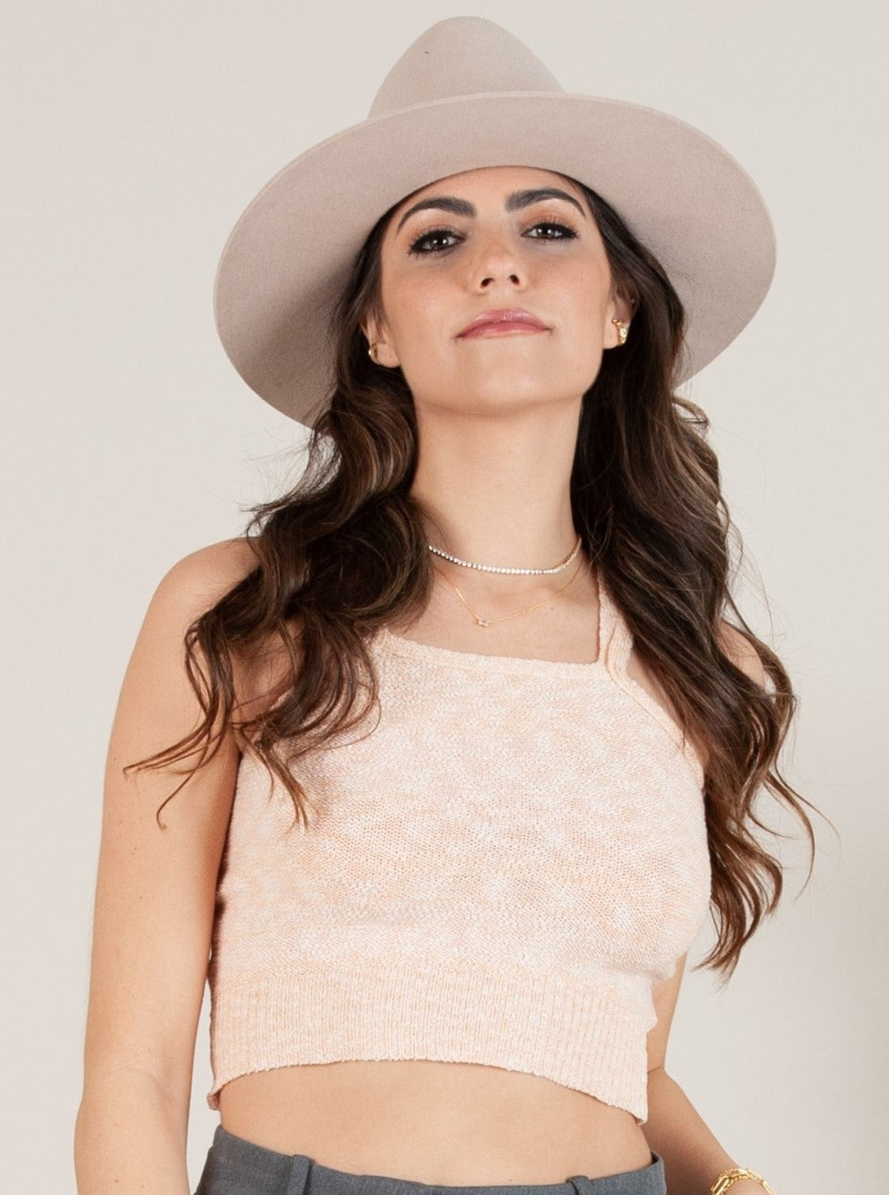 Women’s Melange Crop Sweater Tank Top