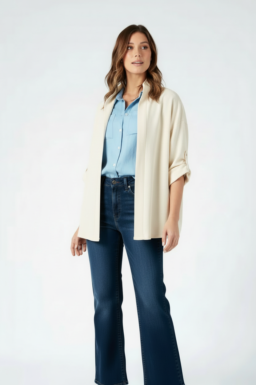 Women’s Cotton Chambray Short Sleeve Button Down Shirt