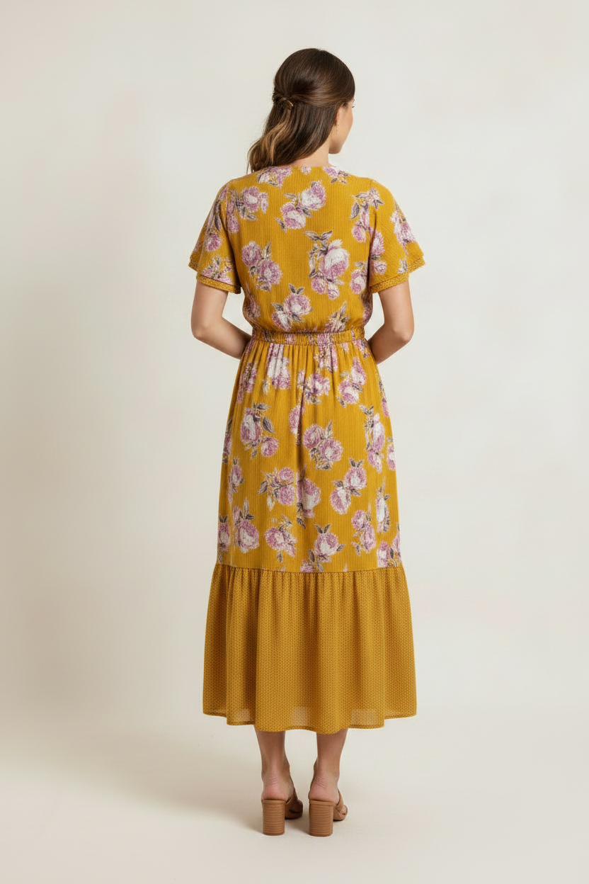 Women’s Floral + Dot Mix Print Dress