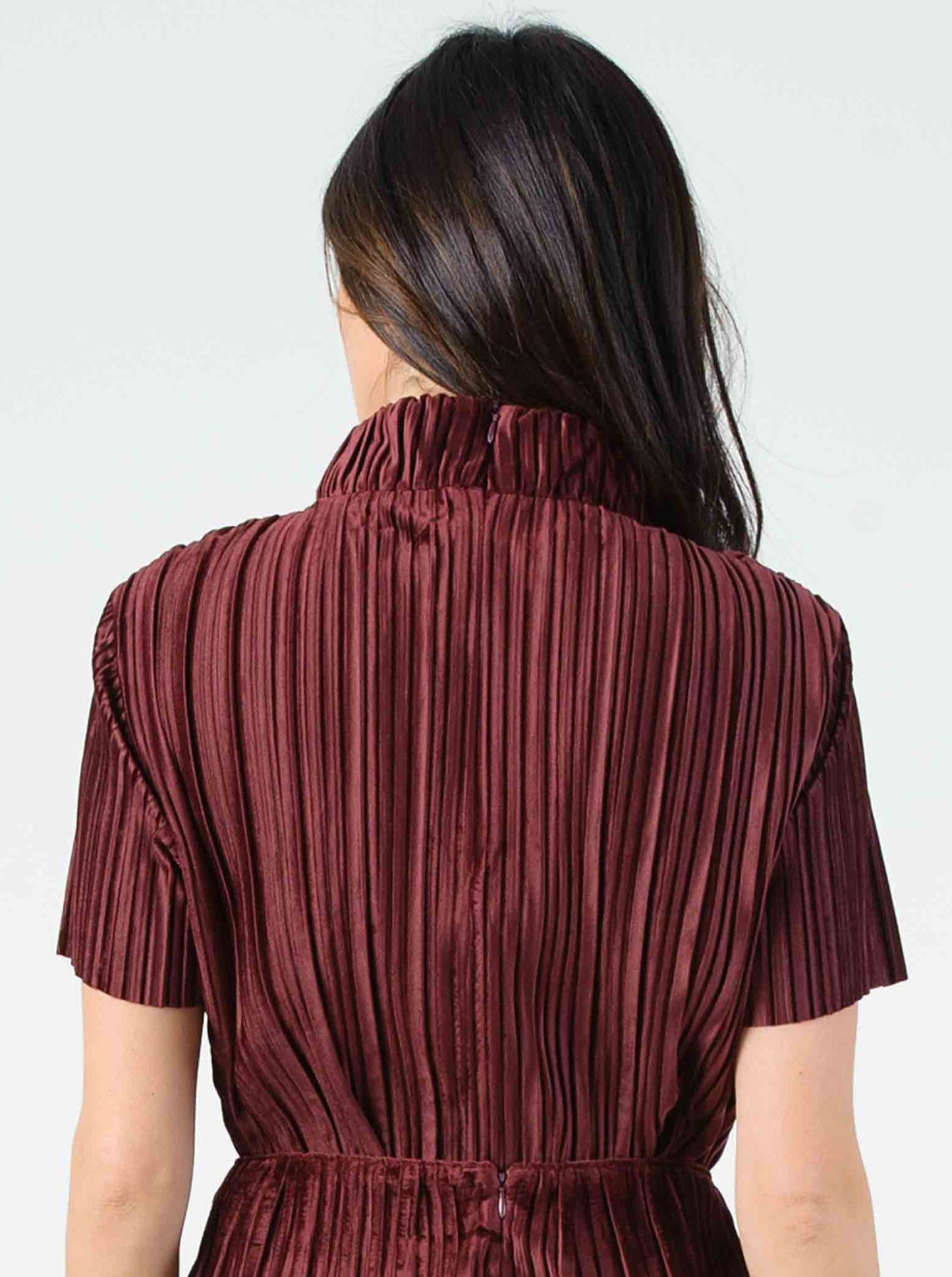 Women’s Velvet Mock Neck Blouse