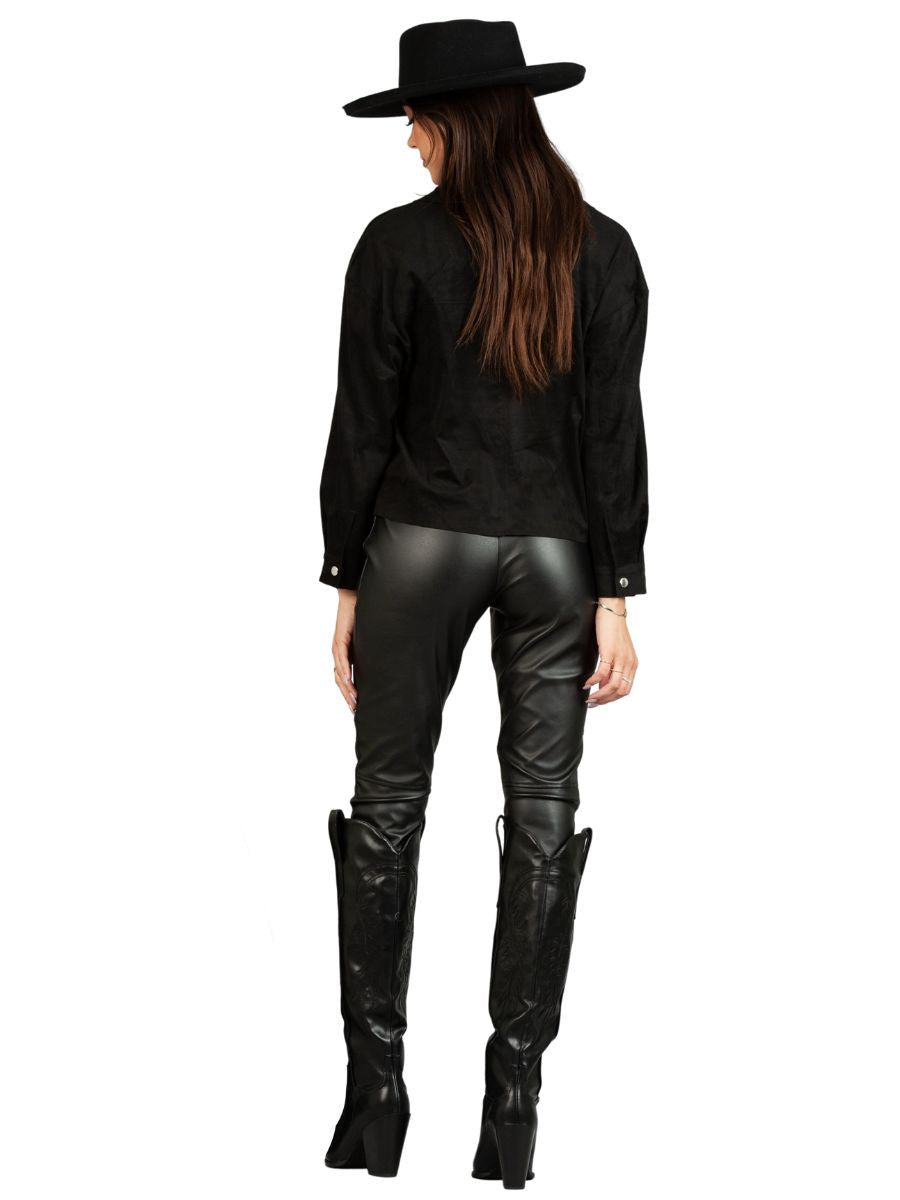 Women’s Vegan Suede Trucker Jacket