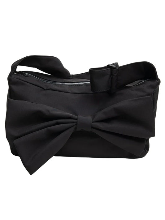Women's Coquette Black Bow Shoulder purse Bag