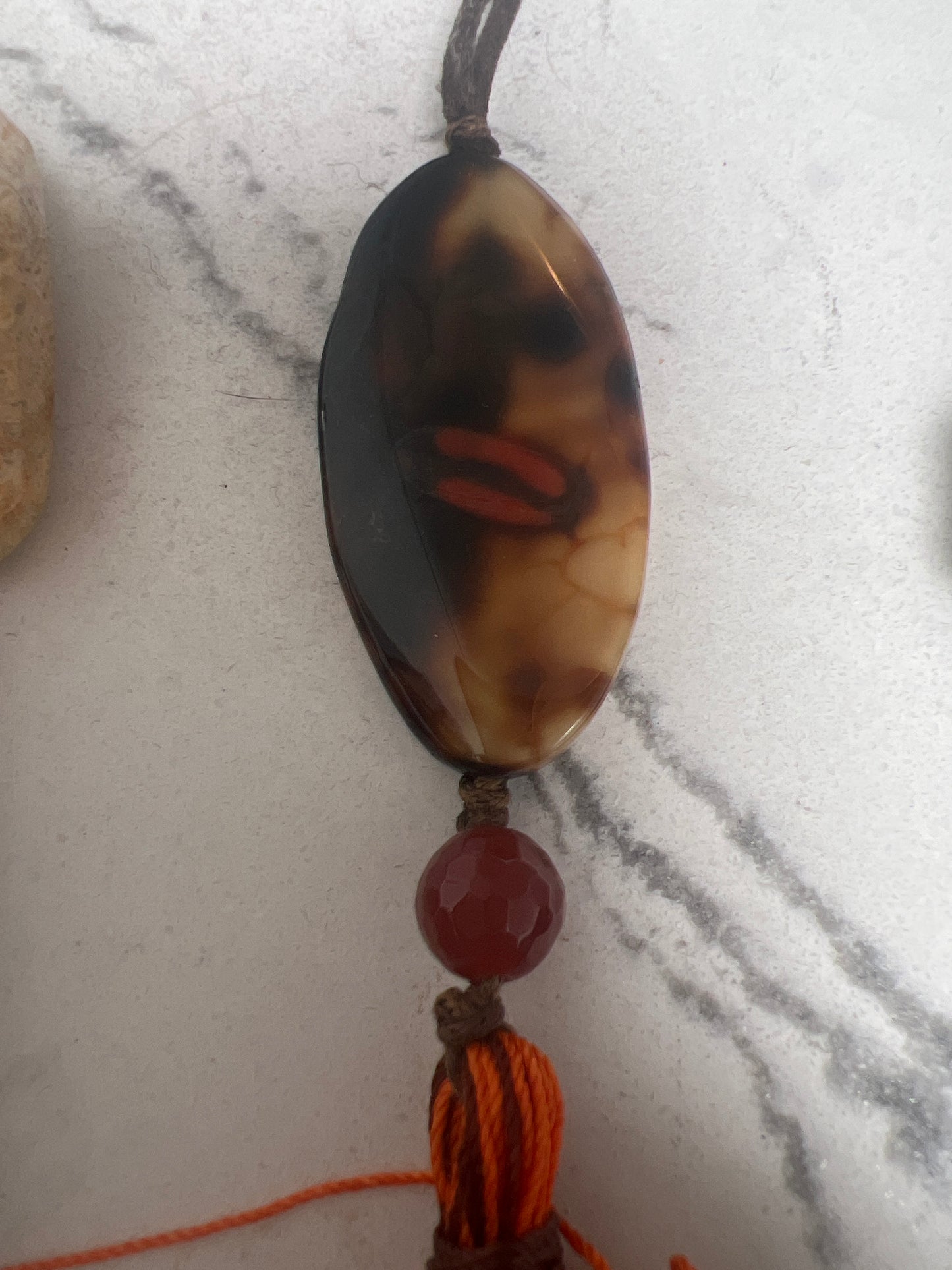 Natural Gem Stone Tassel Necklace