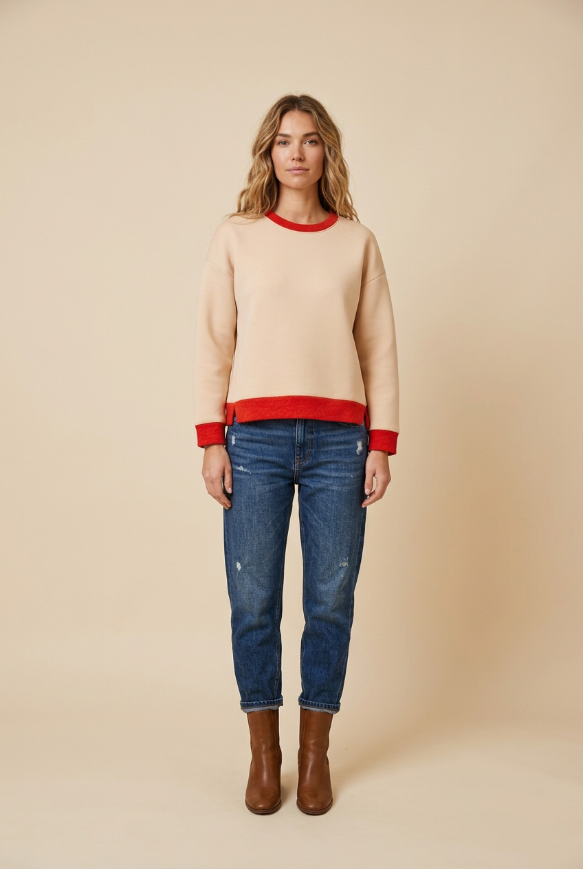 Women’s Neoprene Crew Neck Sweatshirt