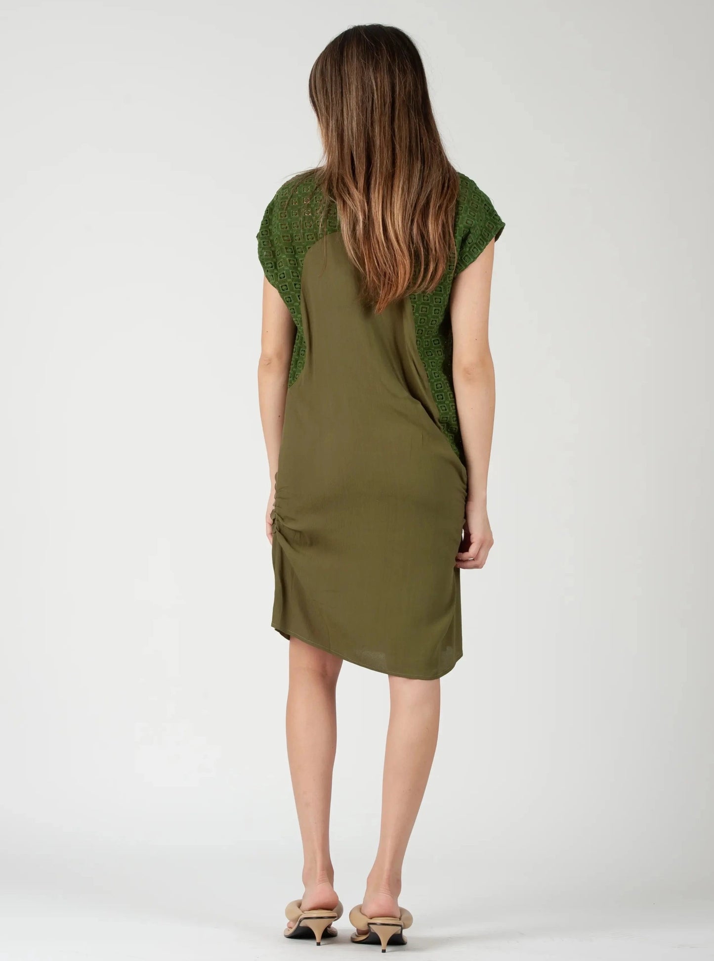 Women’s crochet contrast Rayon Shift Dress