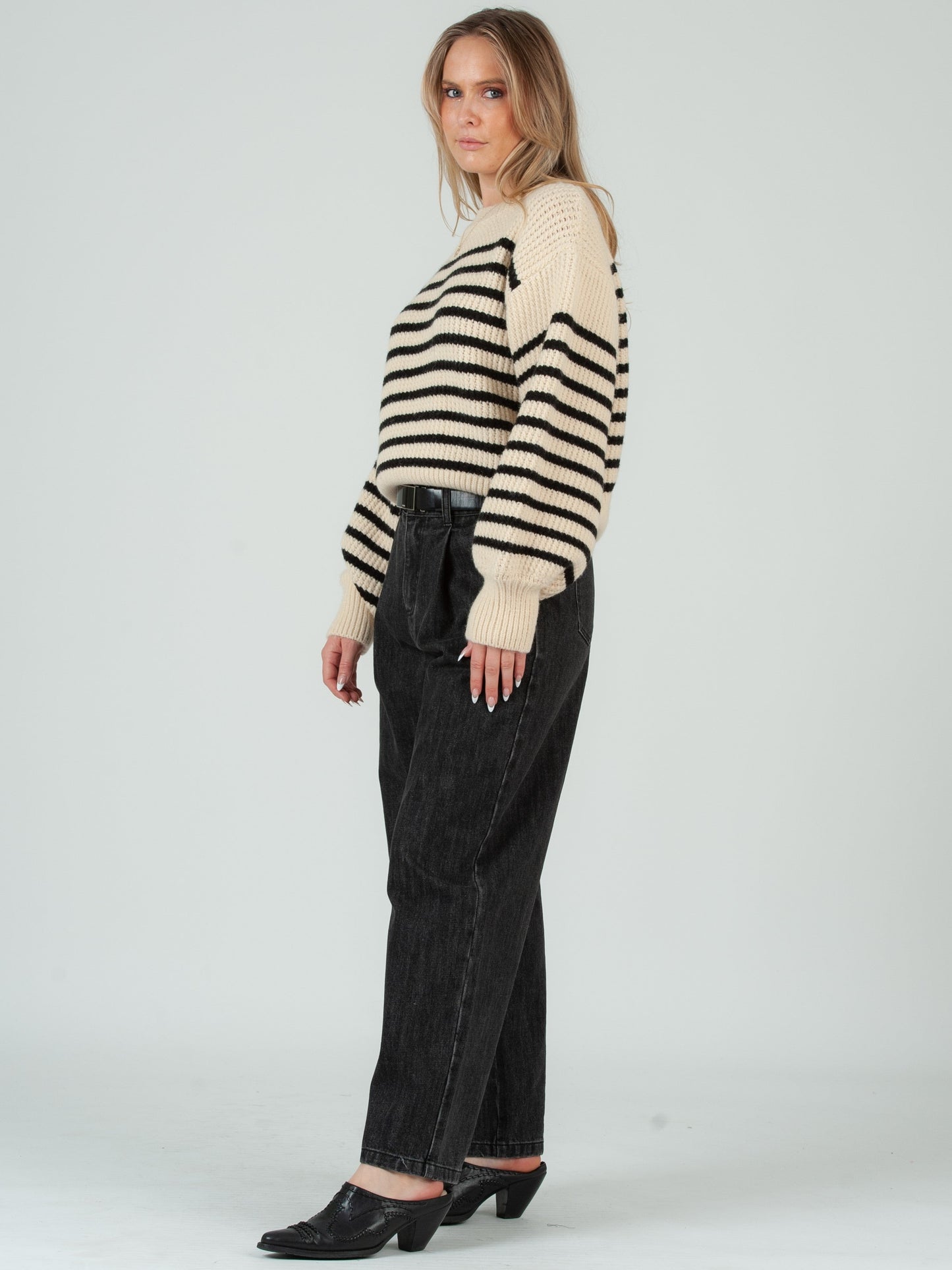 Women’s Striped Crew Neck Striped Sweater