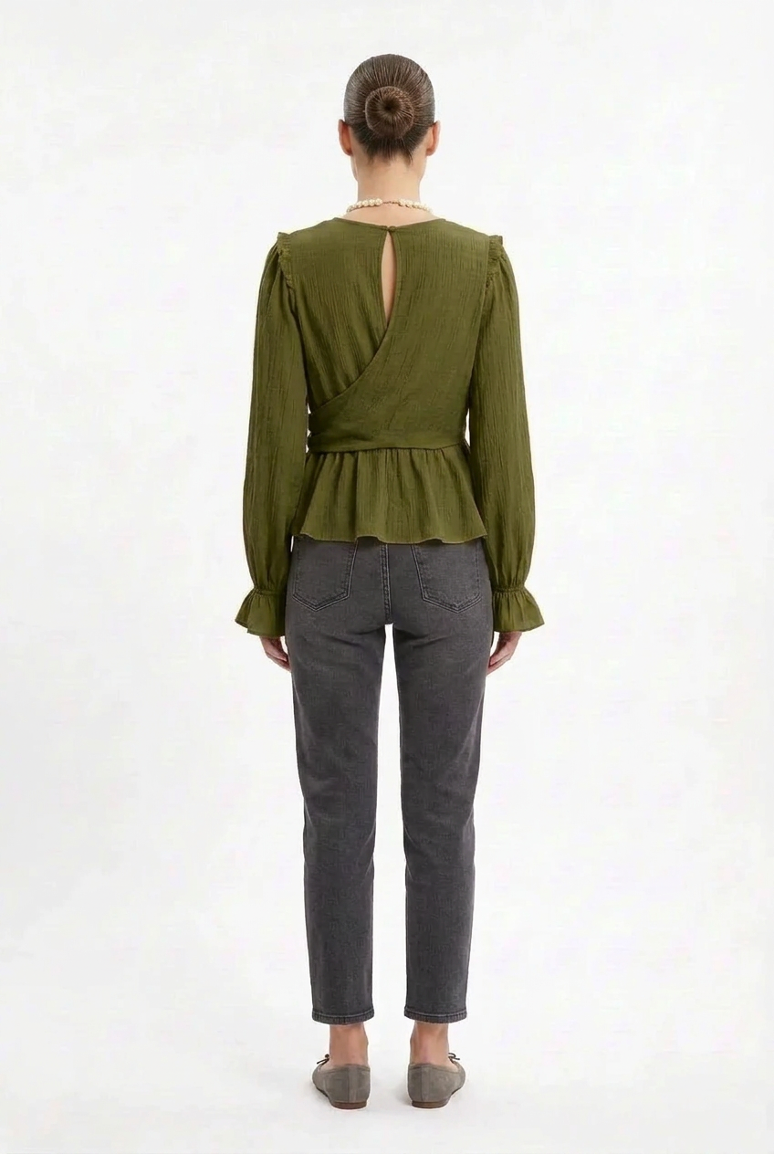 Women’s Drape V Neck Blouse
