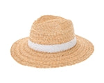 Raffia Panama with White Color Band Contrast