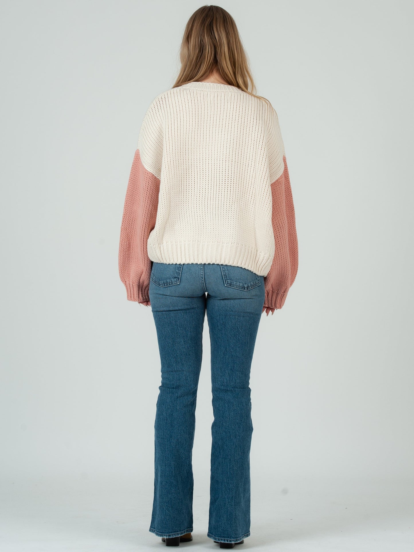 Women’s Hand Knitted Color Block Cardigan