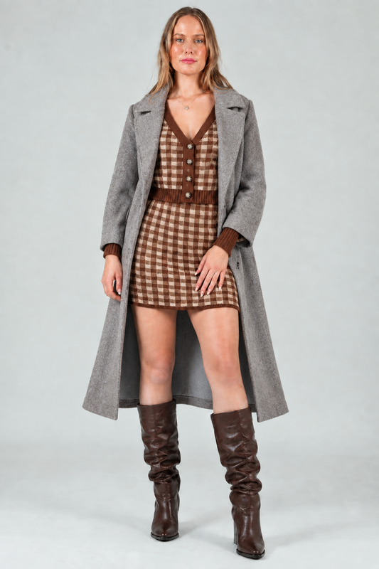 Women’s Gingham Knit Mini Skirt