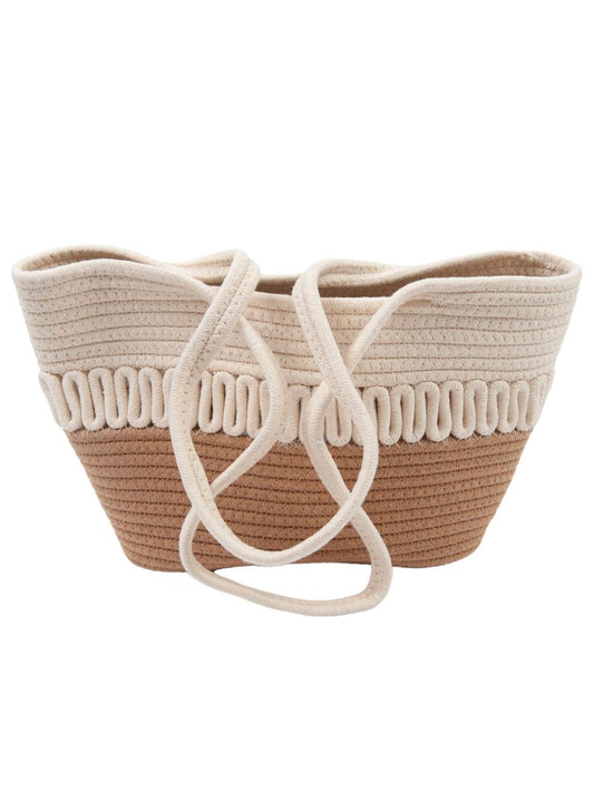 WAVY ROPE SHOULDER BAG-KHAKI