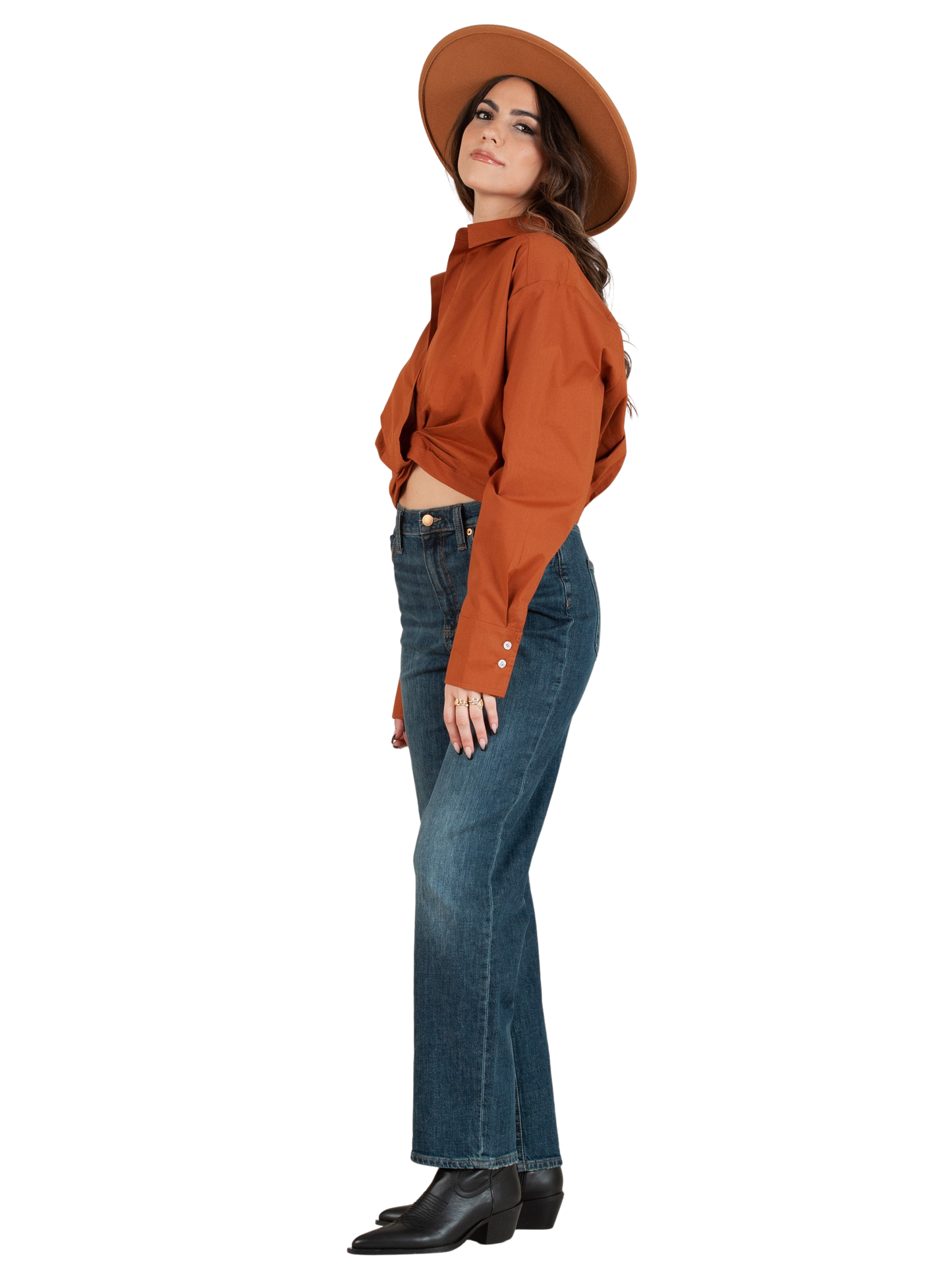 Women’s Poplin Twist Front Shirt