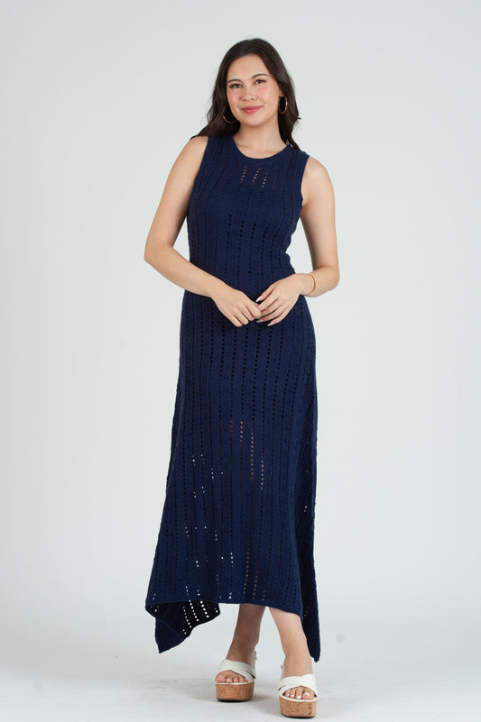 Women's Crochet Maxi Tank Dress with Slip Dress
