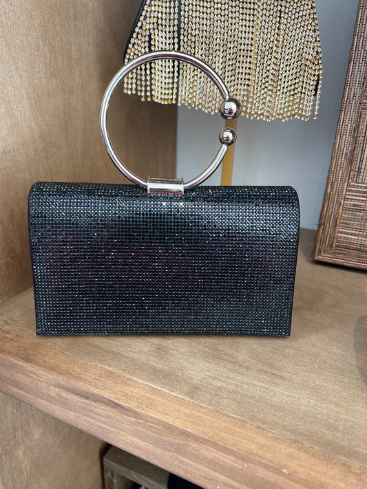 Women’s Black Rhinestone Clutch