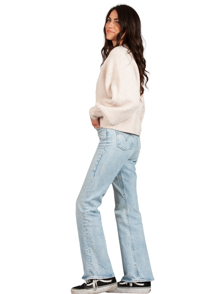 Women’s Henley Collar Ribbed Sweater