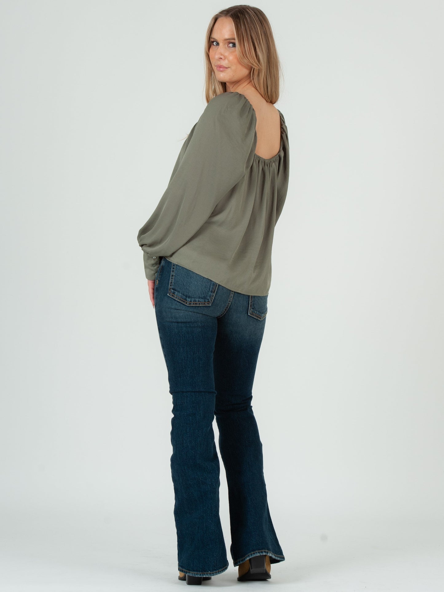 Women’s Satin Sweetheart Neckline Blouse