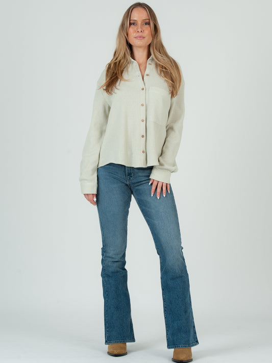 Women’s Waffle Button Down Shirt