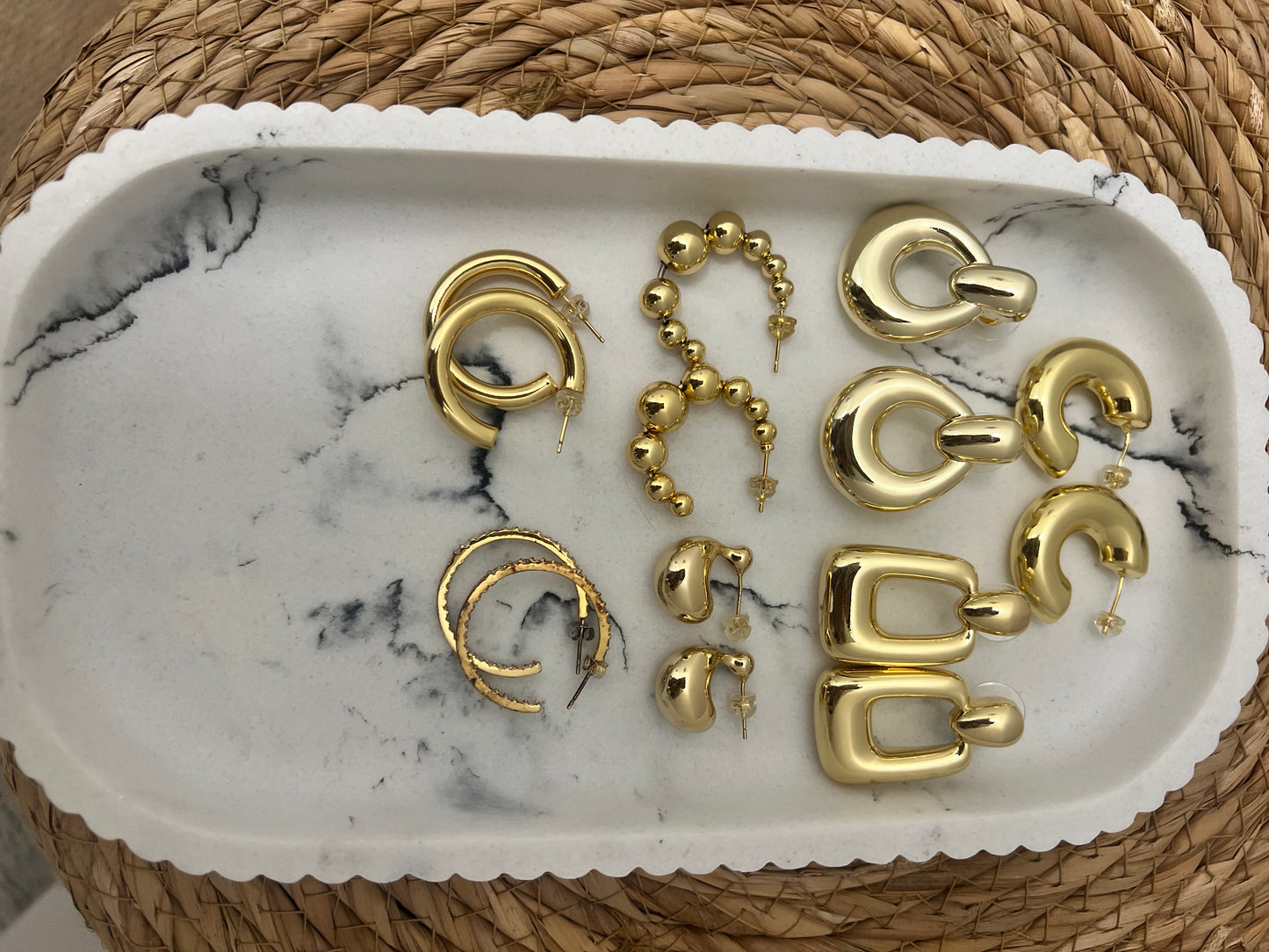 18K plates Gold Bauble Earrings