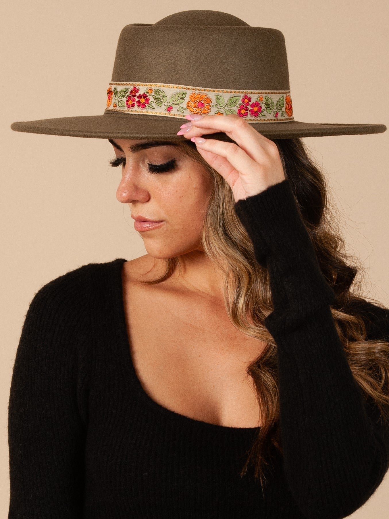 Women’s Gaucho Felt hat with Brocade Band
