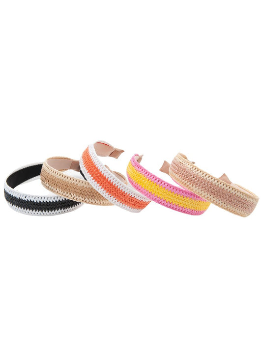 COLORBLOCKED WICKER HEADBAND