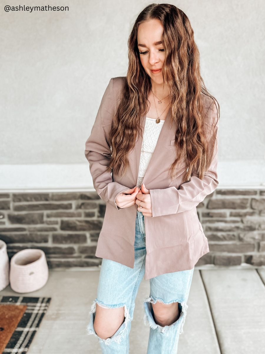 LILY LIGHTWEIGHT BLAZER-MAUVE
