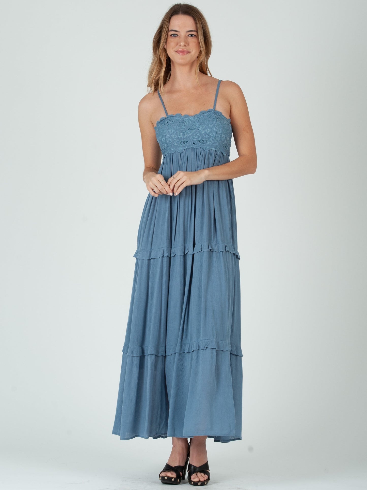 Women’s Lace Overlay Maxi Dress