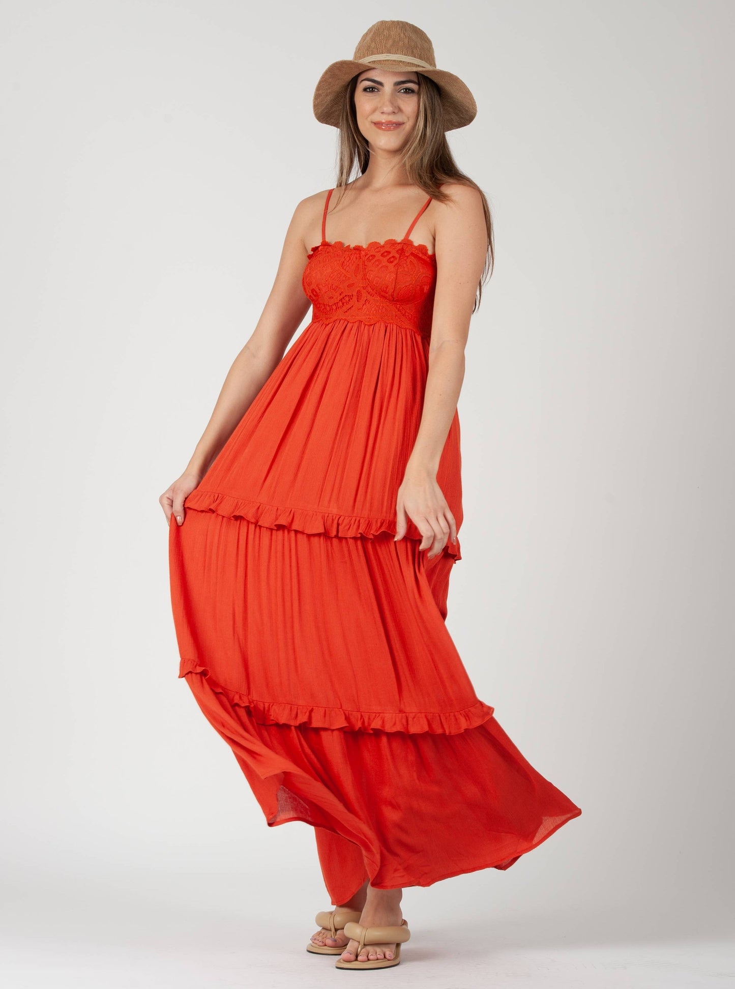 Women’s Lace Overlay Maxi Dress