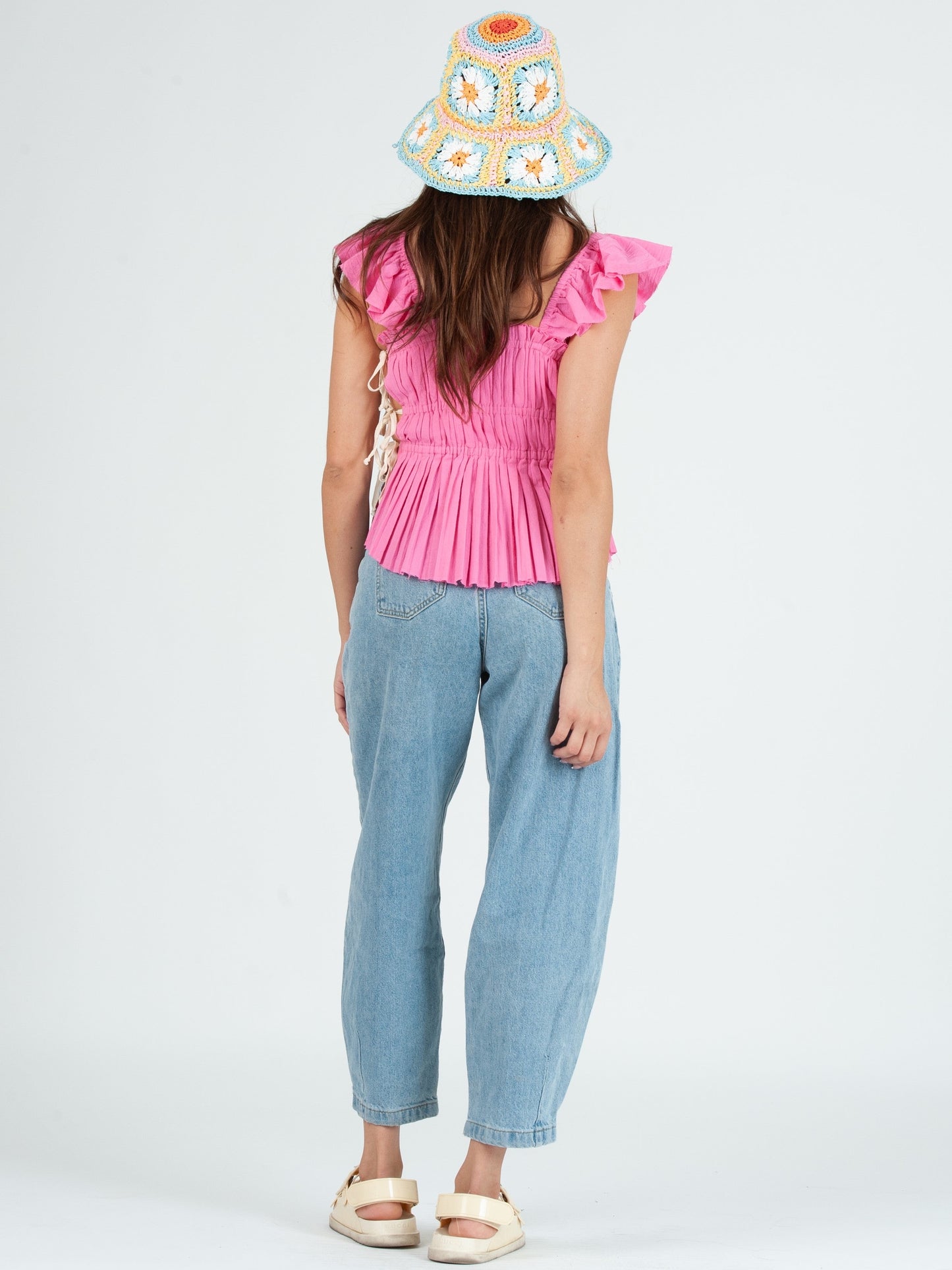 Women’s Cotton Pleat Cami Tank Top