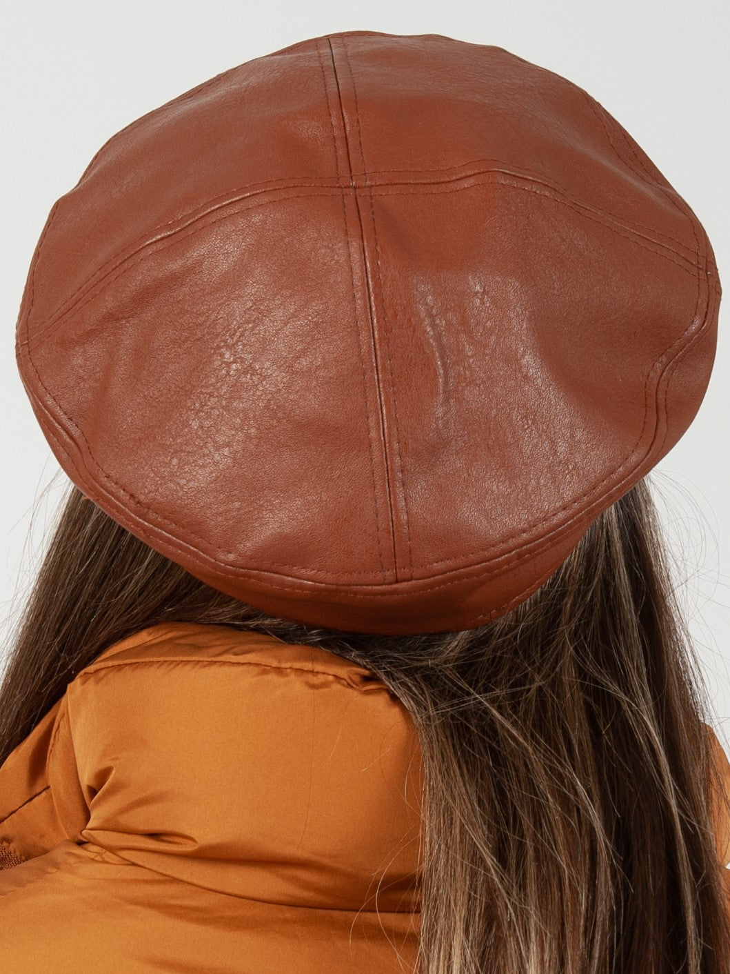 Women’s Faux Leather Newsie Cap