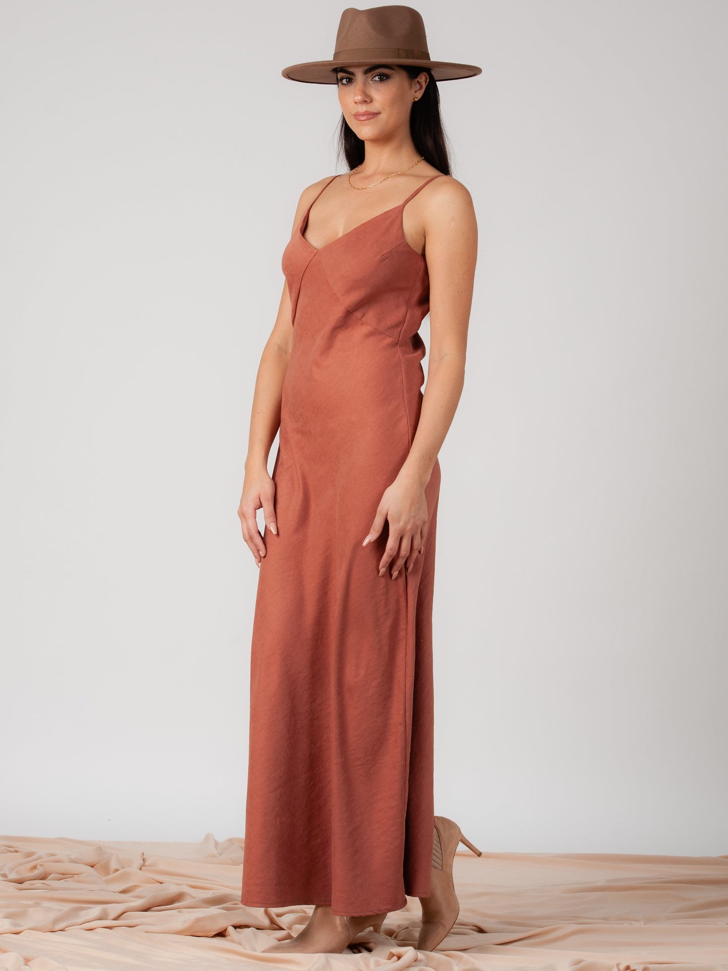 Women’s Sueded Woven Slip Dress