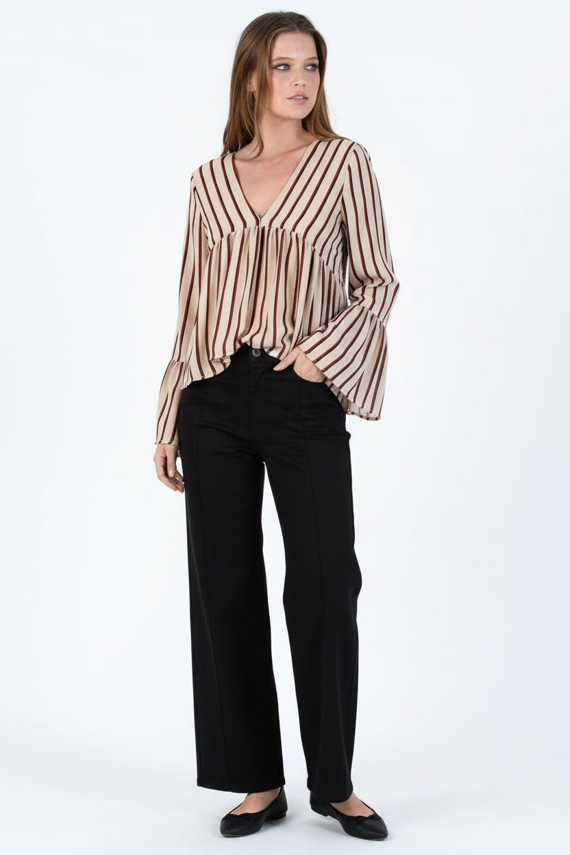 Women’s Striped V neck Blouse