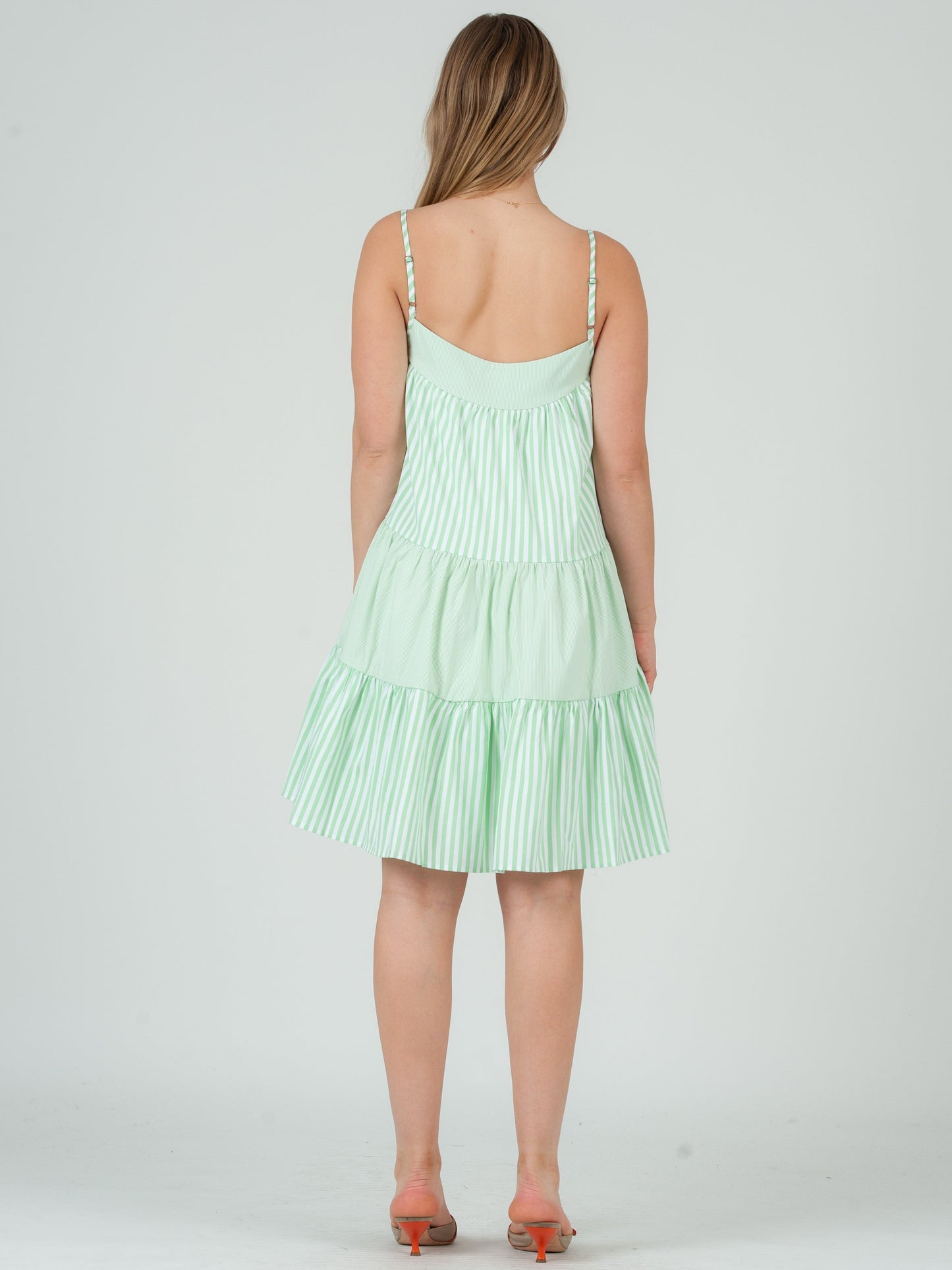 GREEN STRIPED DRESS